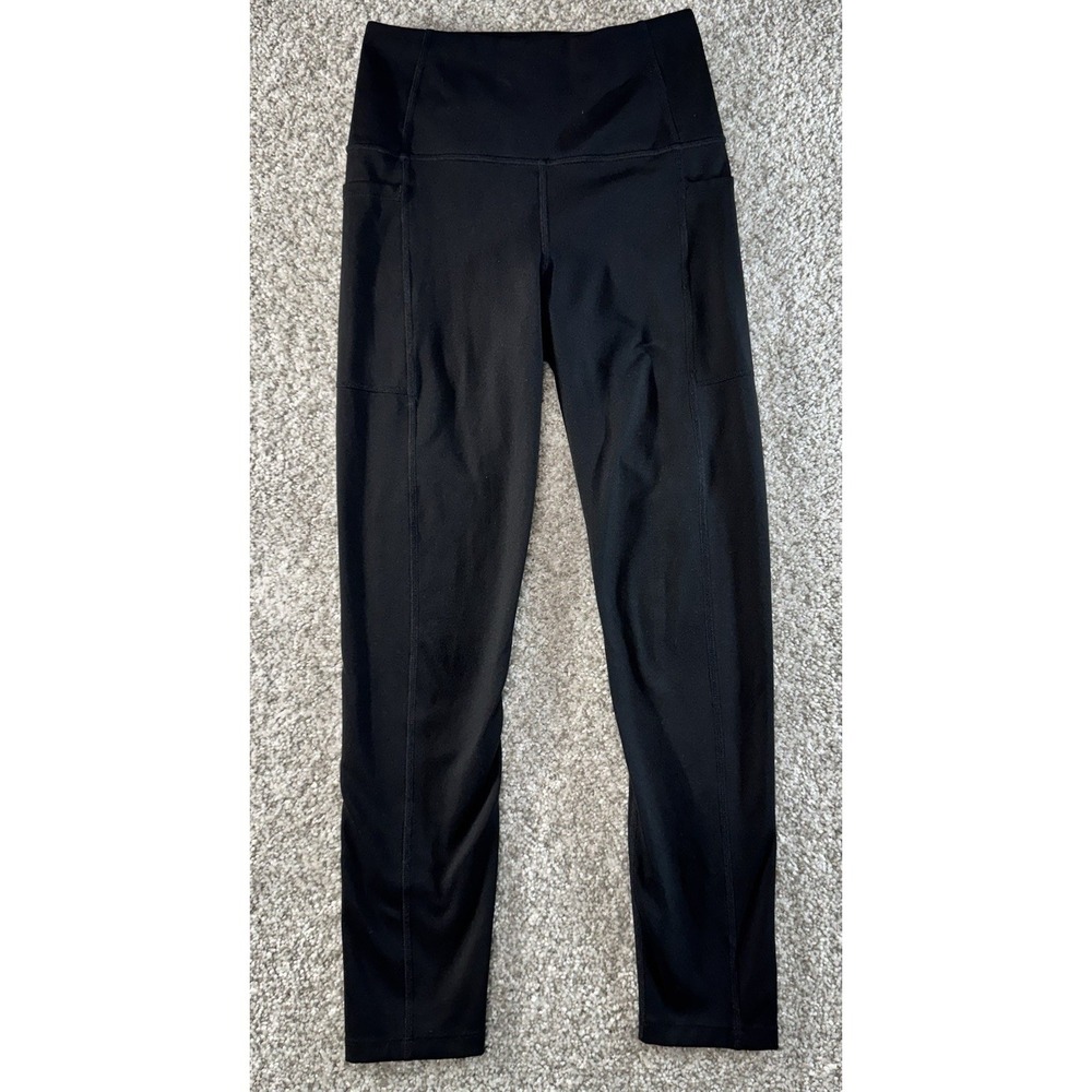 Carbon 38 Leggings Womens Small Black High Rise Pocket 7/8 Length Compression